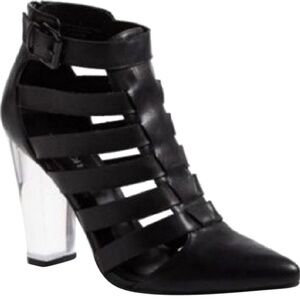 Tildon - Black Cage & Lucite Heels